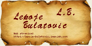 Lepoje Bulatović vizit kartica